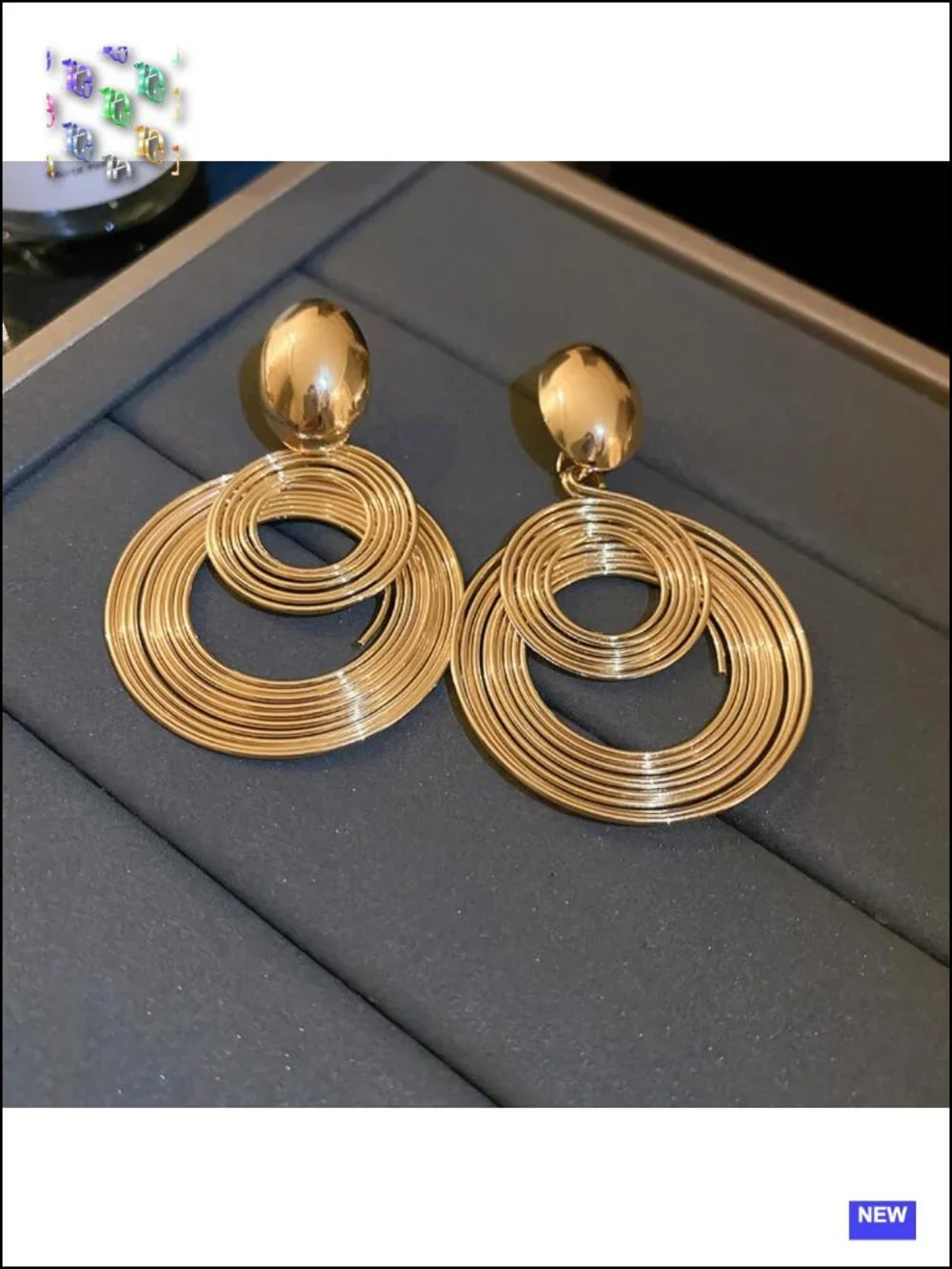 Round Multi-Layer Spiral Statement Earrings, Chunky Oversized Circular Dangle